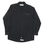 DICKIES Mens Black Worker Shirt M Cotton Blend Button-Down Long Sleeve Relaxed