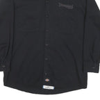 DICKIES Mens Black Worker Shirt M Cotton Blend Button-Down Long Sleeve Relaxed