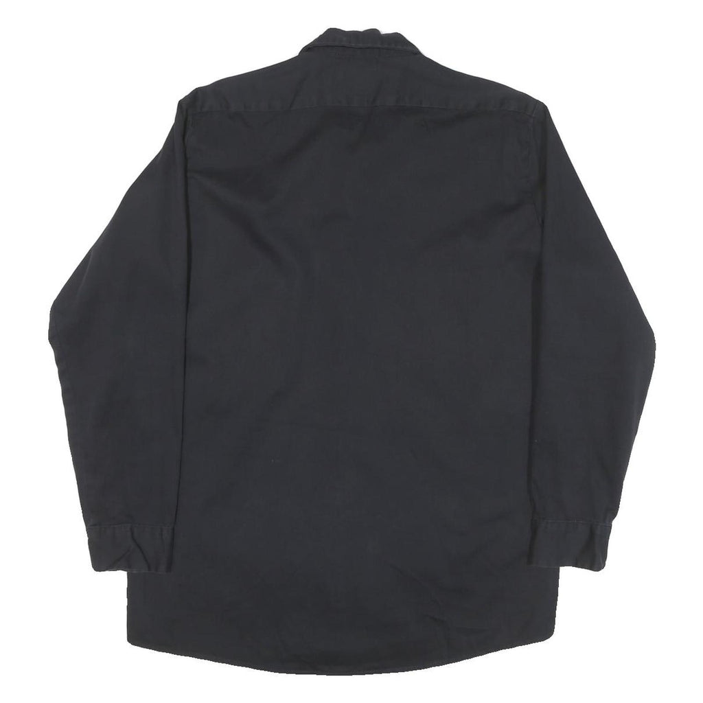 DICKIES Mens Black Worker Shirt M Cotton Blend Button-Down Long Sleeve Relaxed