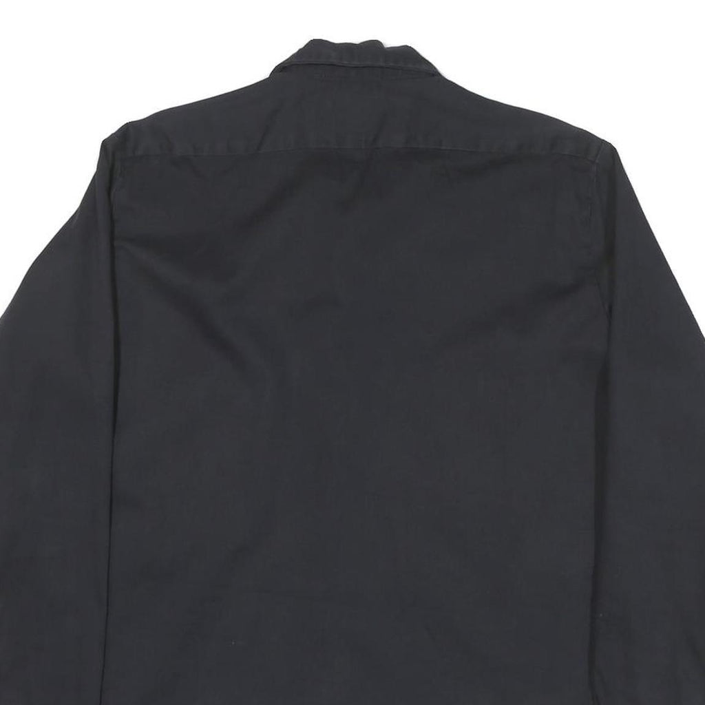 DICKIES Mens Black Worker Shirt M Cotton Blend Button-Down Long Sleeve Relaxed