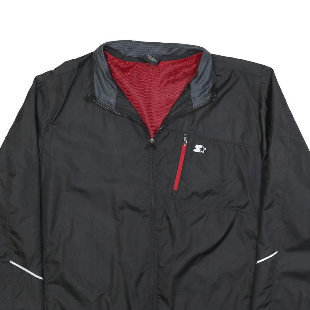 STARTER Mens Black Polyester Zip Jacket XL Lightweight Sports Casual