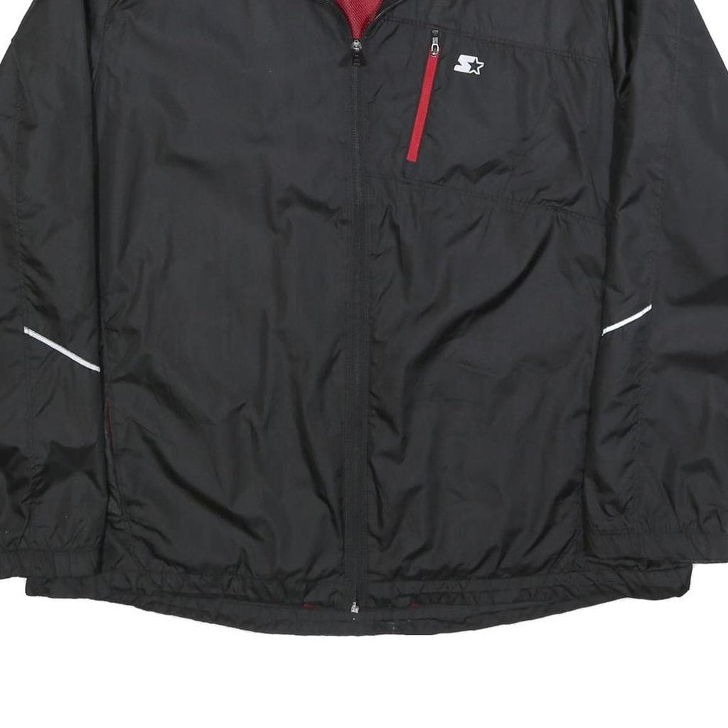 STARTER Mens Black Polyester Zip Jacket XL Lightweight Sports Casual