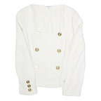 GEORGES RECH Womens White Classic Jacket UK 10 Viscose Blend Button Nautical