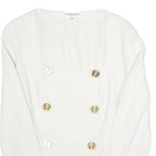 GEORGES RECH Womens White Classic Jacket UK 10 Viscose Blend Button Nautical