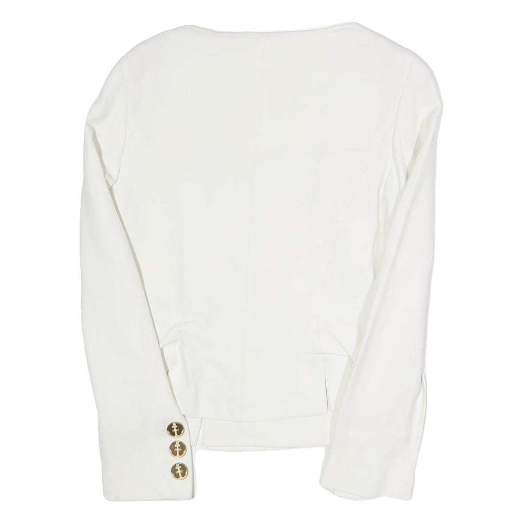 GEORGES RECH Womens White Classic Jacket UK 10 Viscose Blend Button Nautical