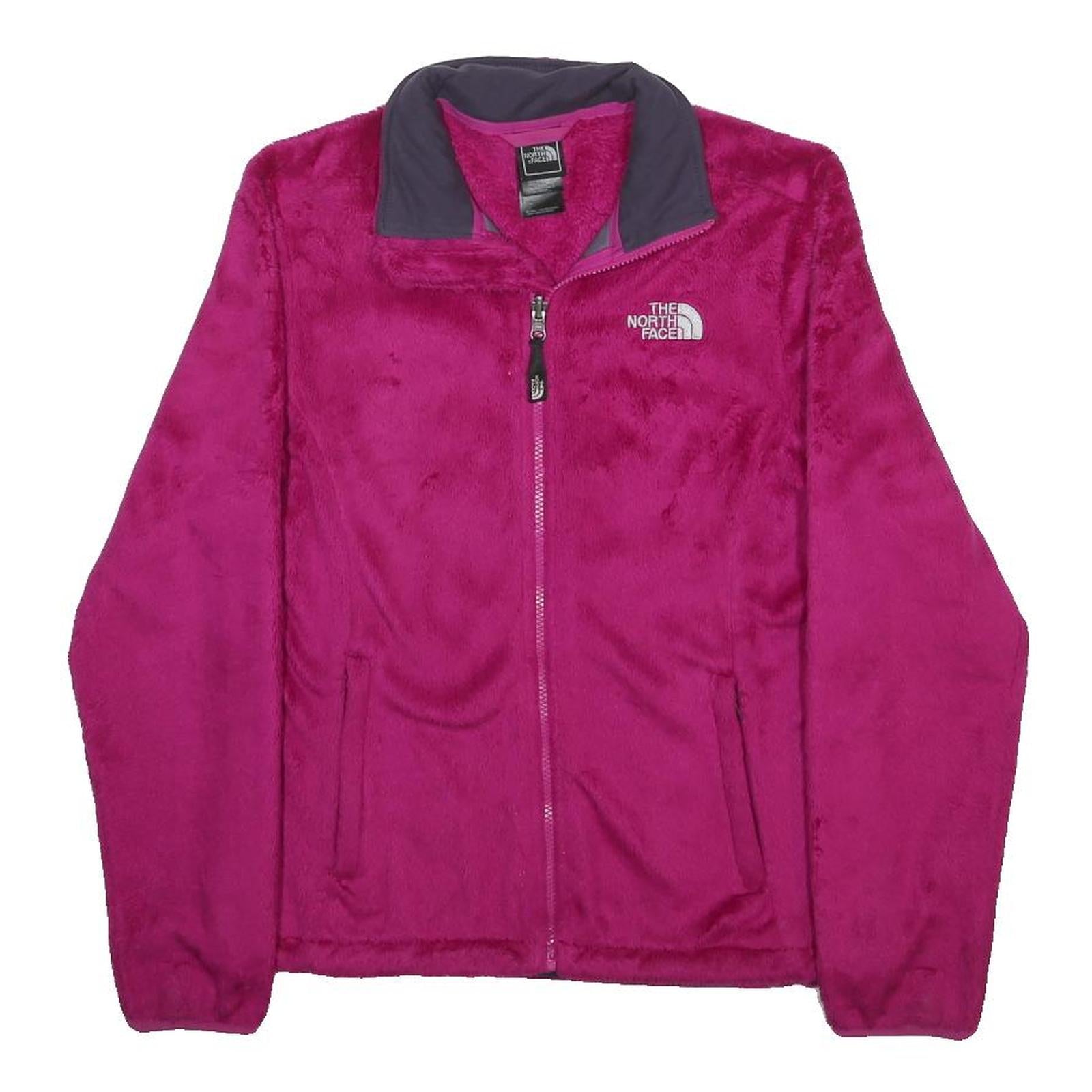 THE NORTH FACE Womens Pink Fleece Jacket S Polyester Zip Outdoor Casual Warm