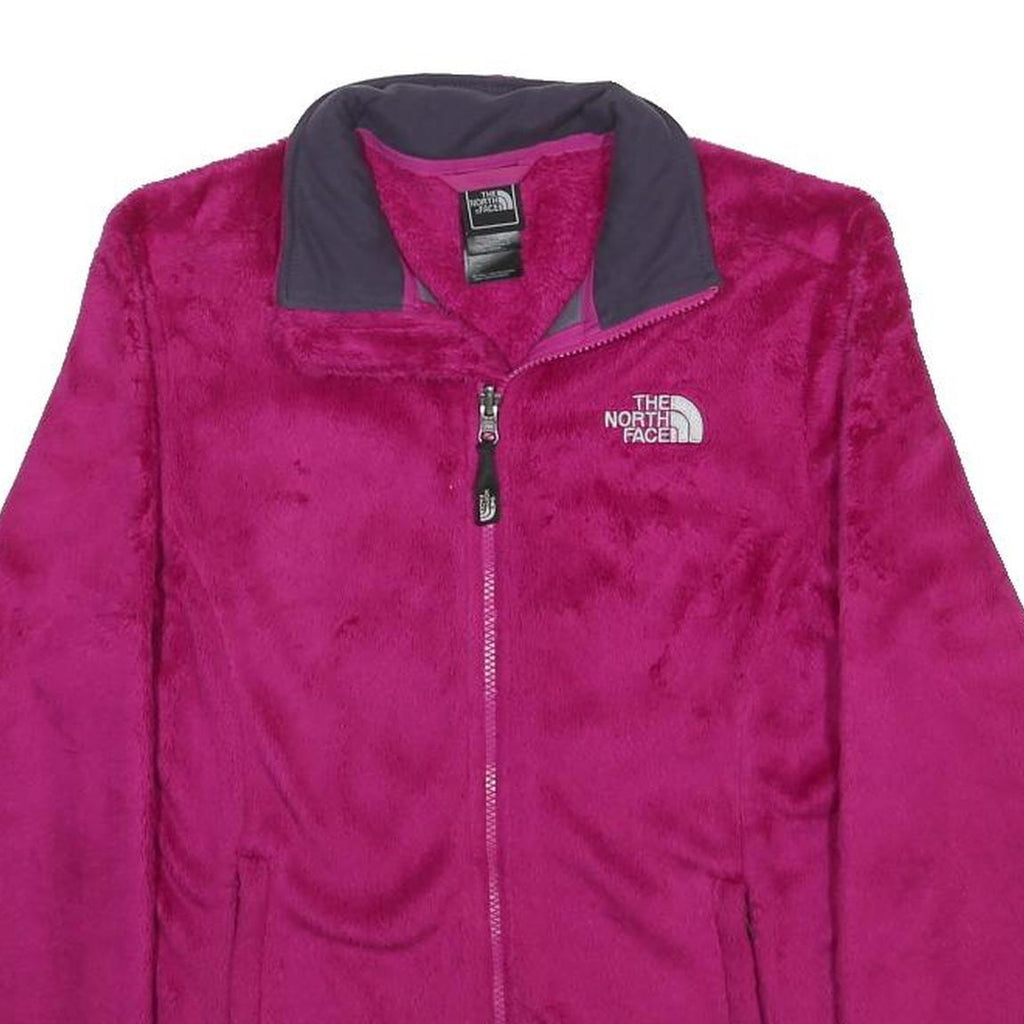 THE NORTH FACE Womens Pink Fleece Jacket S Polyester Zip Outdoor Casual Warm