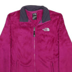 THE NORTH FACE Womens Pink Fleece Jacket S Polyester Zip Outdoor Casual Warm