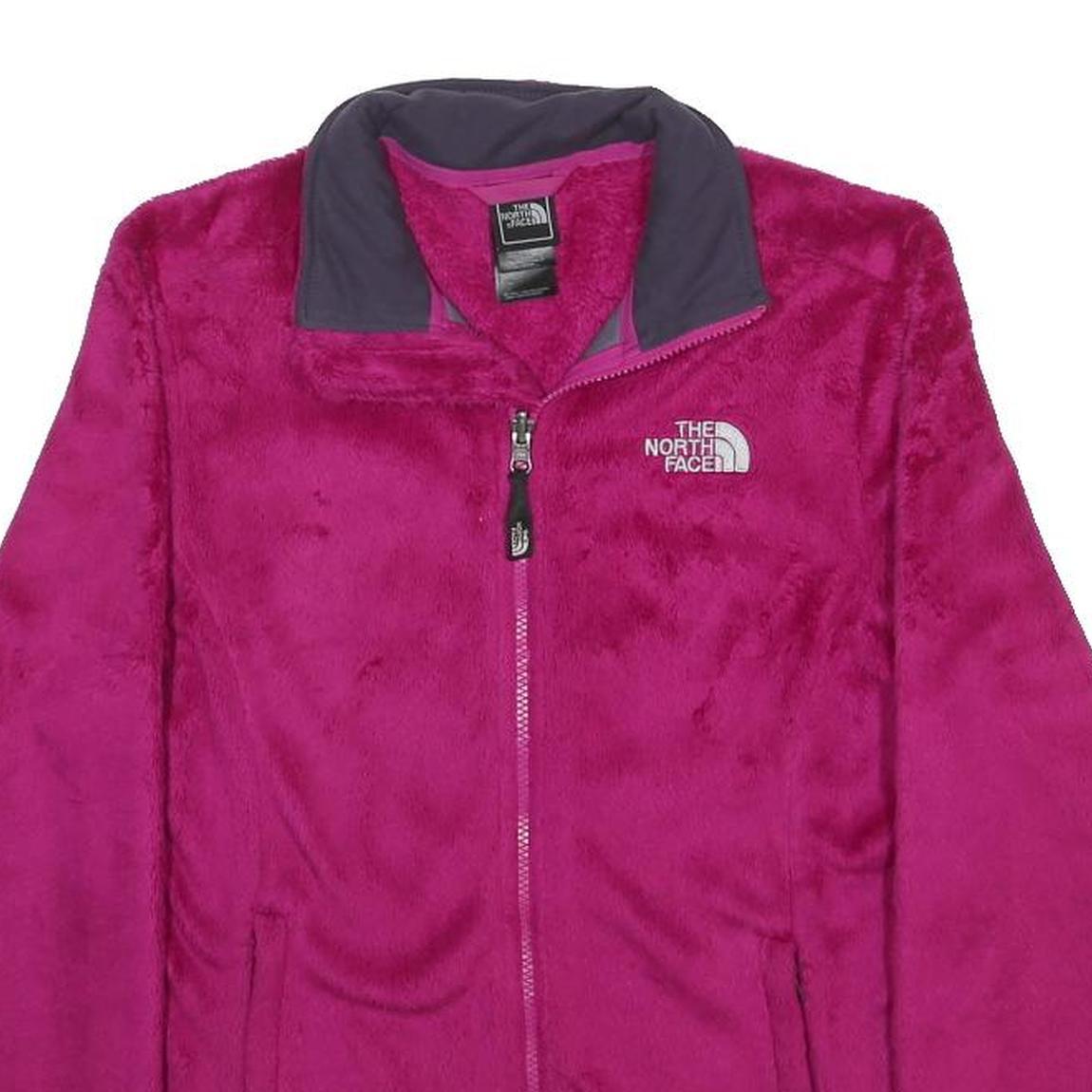 THE NORTH FACE Womens Pink Fleece Jacket S Polyester Zip Outdoor Casual Warm