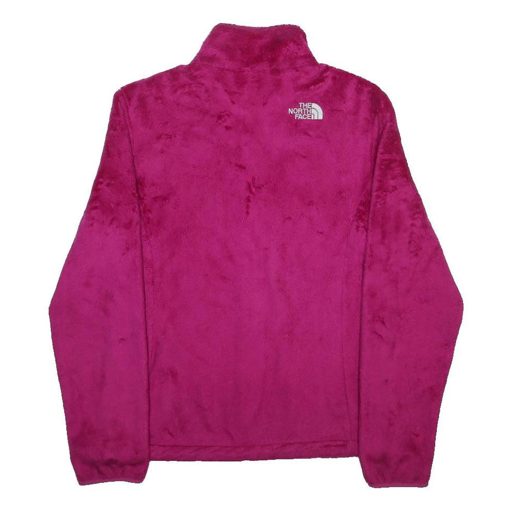 THE NORTH FACE Womens Pink Fleece Jacket S Polyester Zip Outdoor Casual Warm
