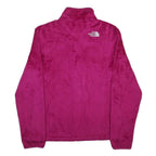 THE NORTH FACE Womens Pink Fleece Jacket S Polyester Zip Outdoor Casual Warm