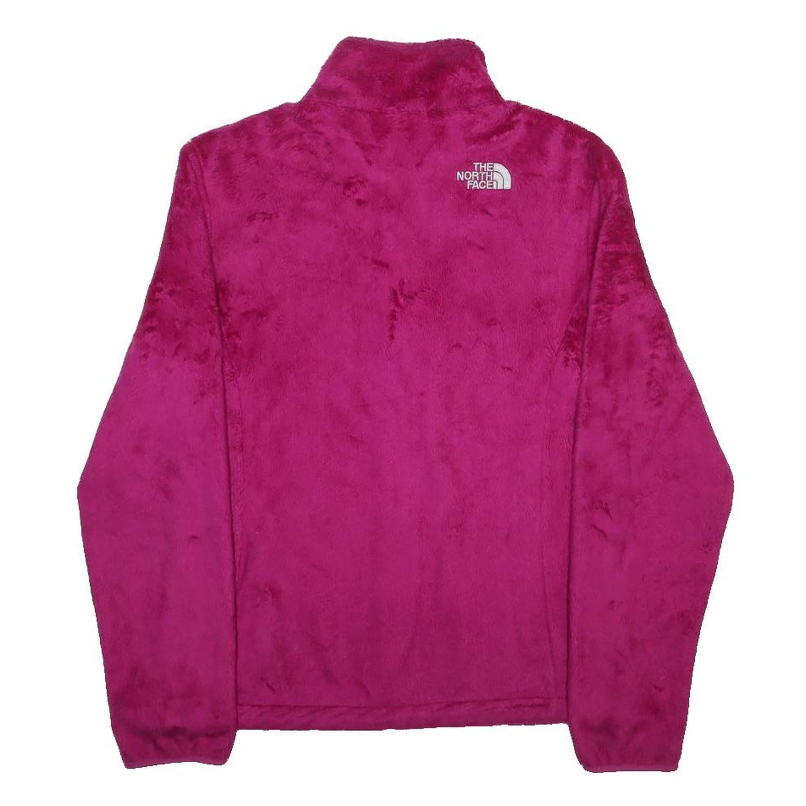 THE NORTH FACE Womens Pink Fleece Jacket S Polyester Zip Outdoor Casual Warm
