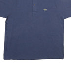 LACOSTE Mens Blue Short Sleeve Plain Polo Shirt XL Cotton Classic Fit Casual