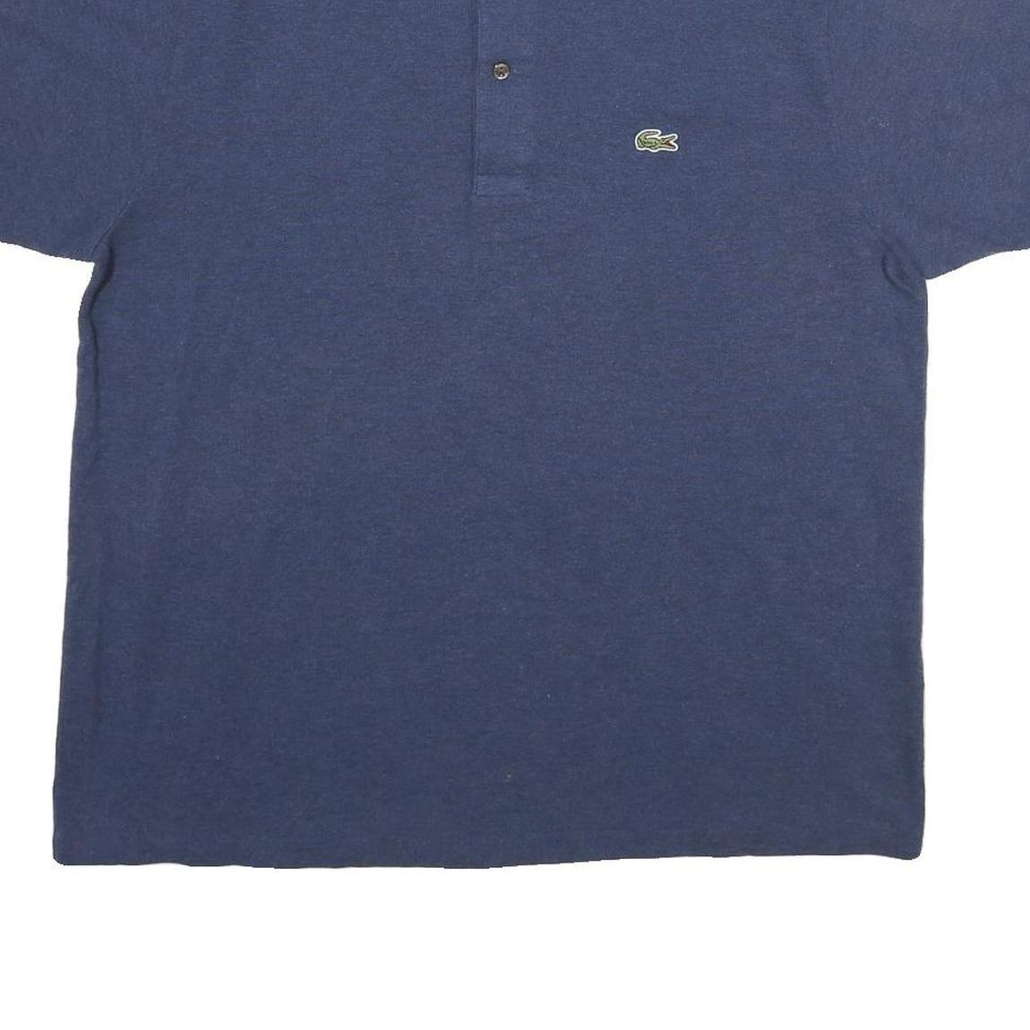 LACOSTE Mens Blue Short Sleeve Plain Polo Shirt XL Cotton Classic Fit Casual