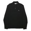LACOSTE Mens Black Long Sleeve Plain 2XL Classic Cotton Blend Polo Shirt