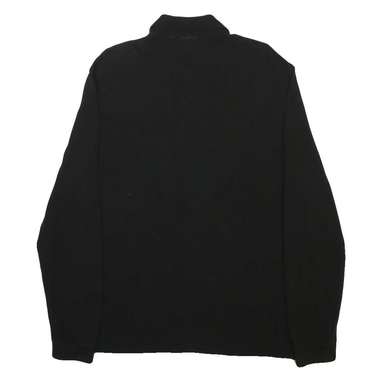 LACOSTE Mens Black Long Sleeve Plain 2XL Classic Cotton Blend Polo Shirt