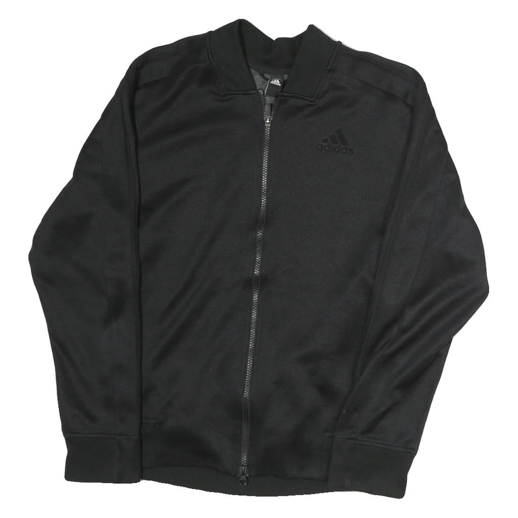 ADIDAS Mens Black Sports Track Jacket S Polyester Zip Athletic Comfort Casual
