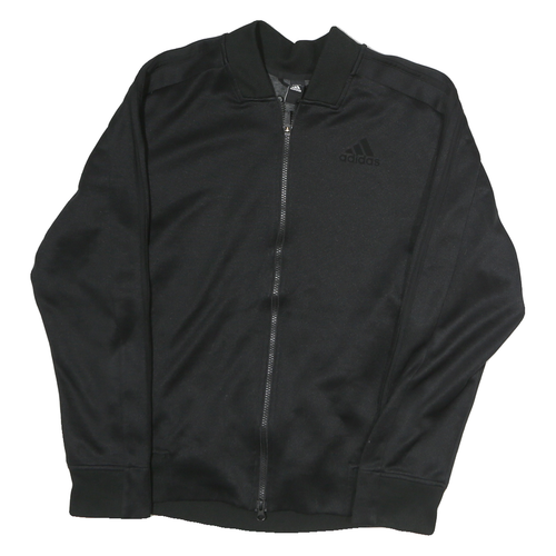 ADIDAS Mens Black Sports Track Jacket S Polyester Zip Athletic Comfort Casual