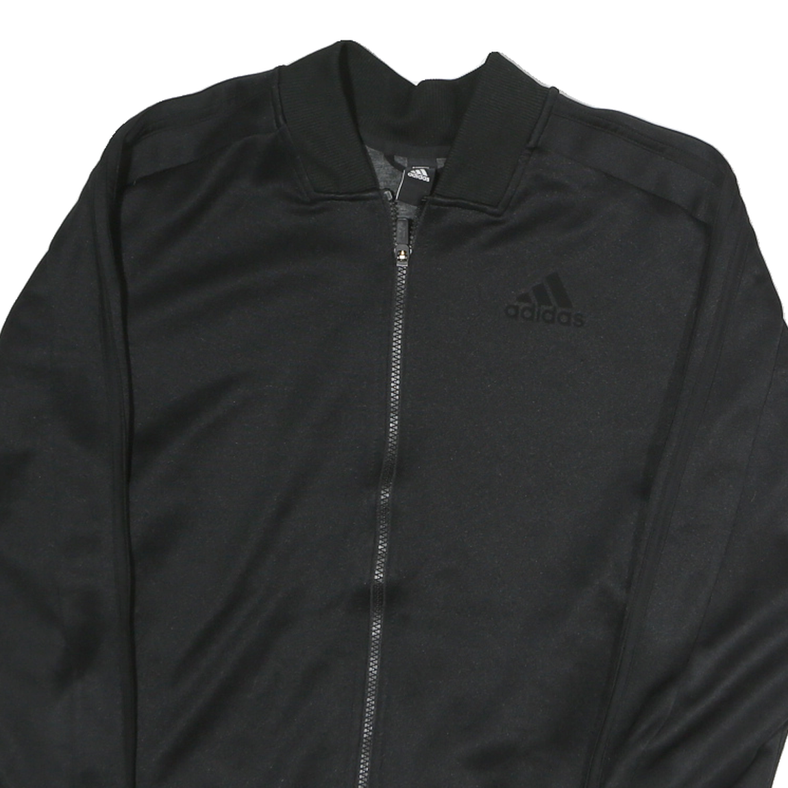 ADIDAS Mens Black Sports Track Jacket S Polyester Zip Athletic Comfort Casual