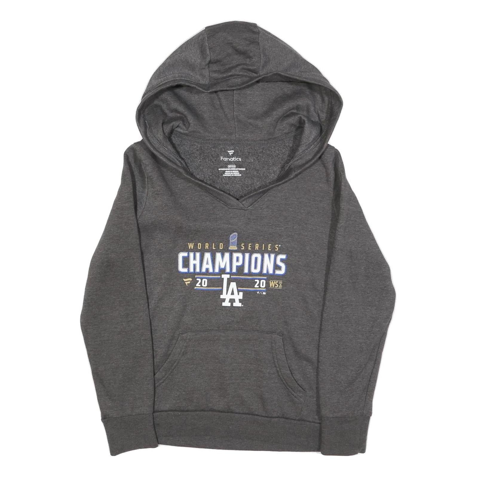 FANATICS Womens Grey World Series Champions Hoodie S Cotton Blend Hooded