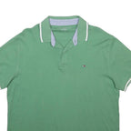 TOMMY HILFIGER Mens Green Polo Shirt L Short Sleeve Cotton Blend Basic