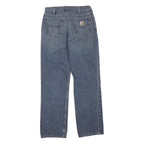 CARHARTT Mens Blue Regular Straight Denim Medium W33 L34 Cotton Blend Zip Jeans