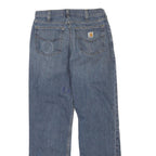 CARHARTT Mens Blue Regular Straight Denim Medium W33 L34 Cotton Blend Zip Jeans