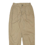 LIZ CLAIBORNE Womens Cotton Blend Beige Relaxed Trousers W23 L27 Casual