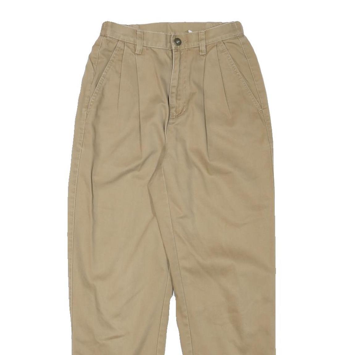 LIZ CLAIBORNE Womens Cotton Blend Beige Relaxed Trousers W23 L27 Casual