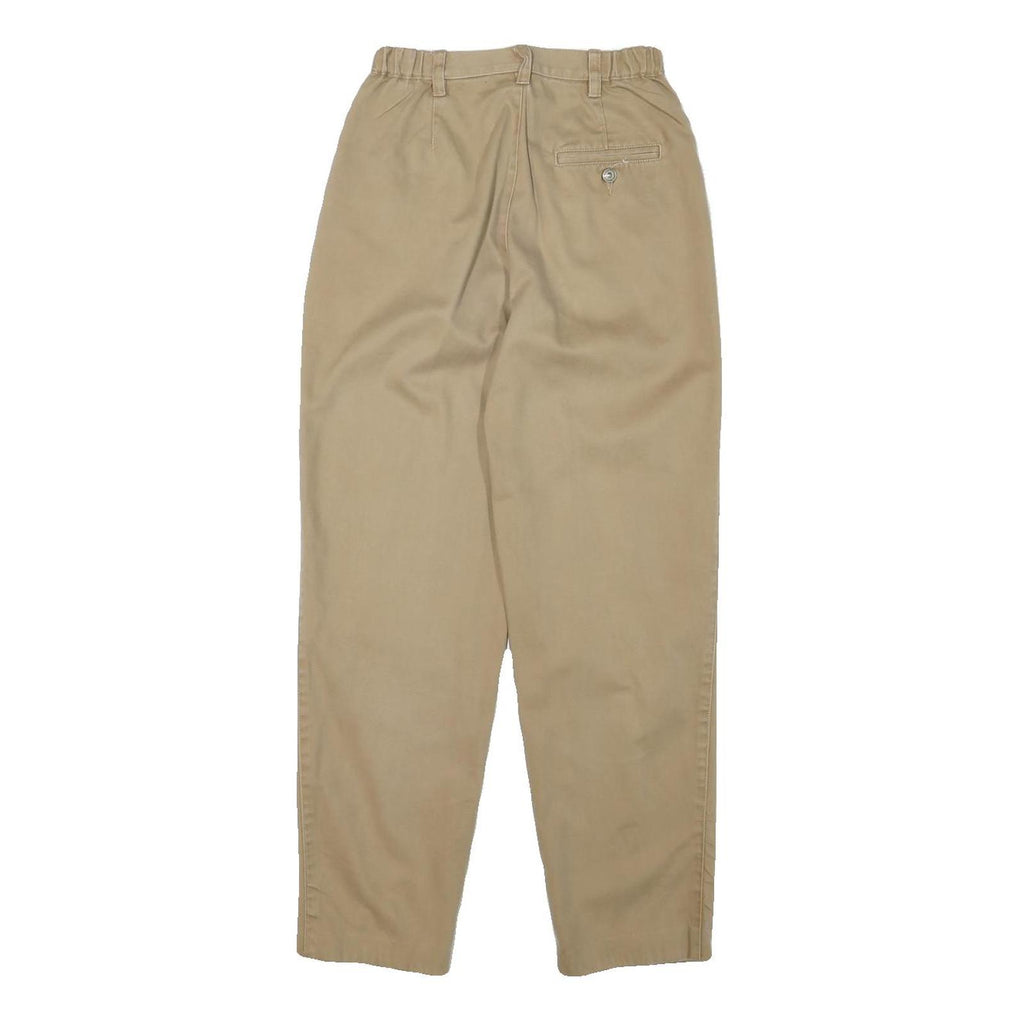 LIZ CLAIBORNE Womens Cotton Blend Beige Relaxed Trousers W23 L27 Casual