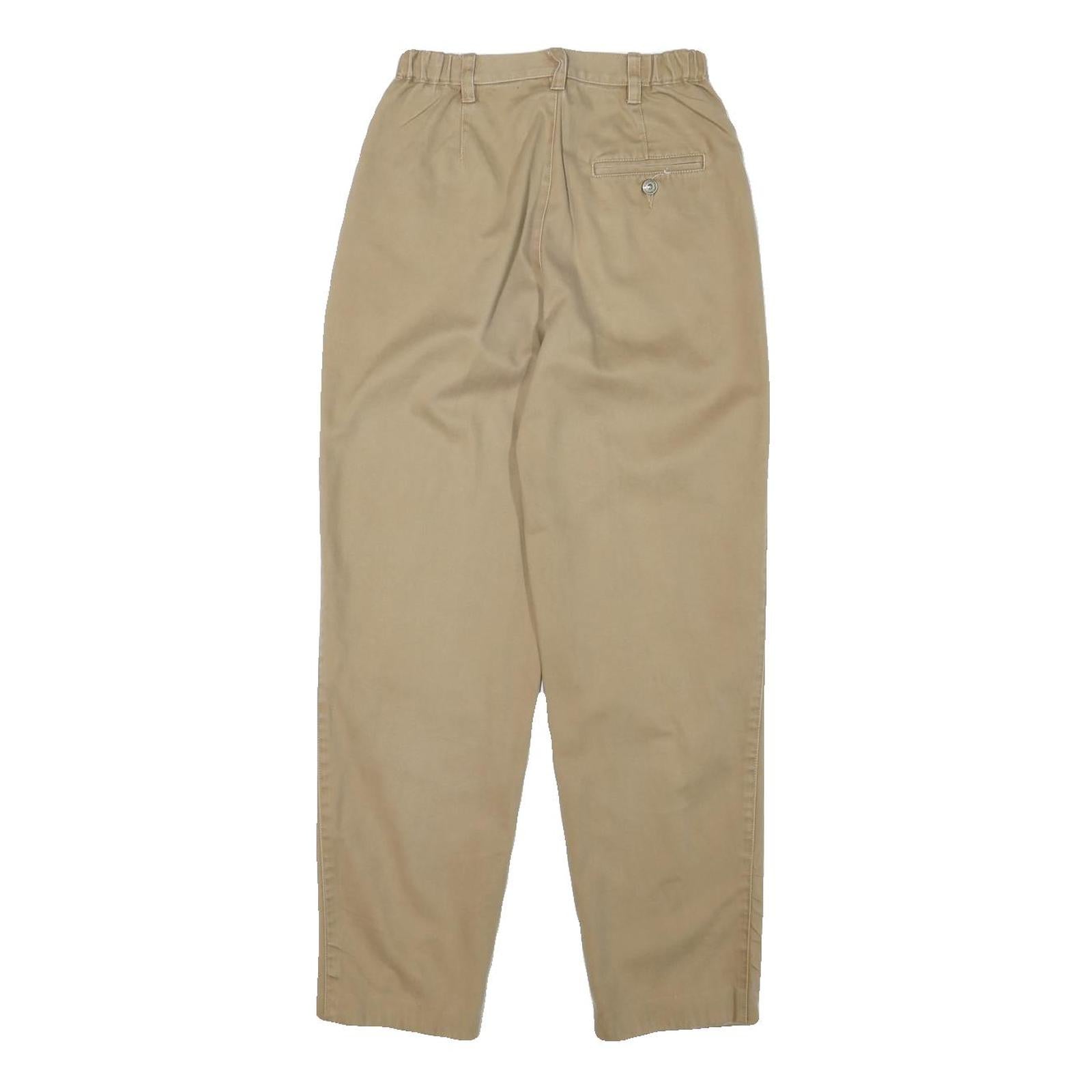 LIZ CLAIBORNE Womens Cotton Blend Beige Relaxed Trousers W23 L27 Casual