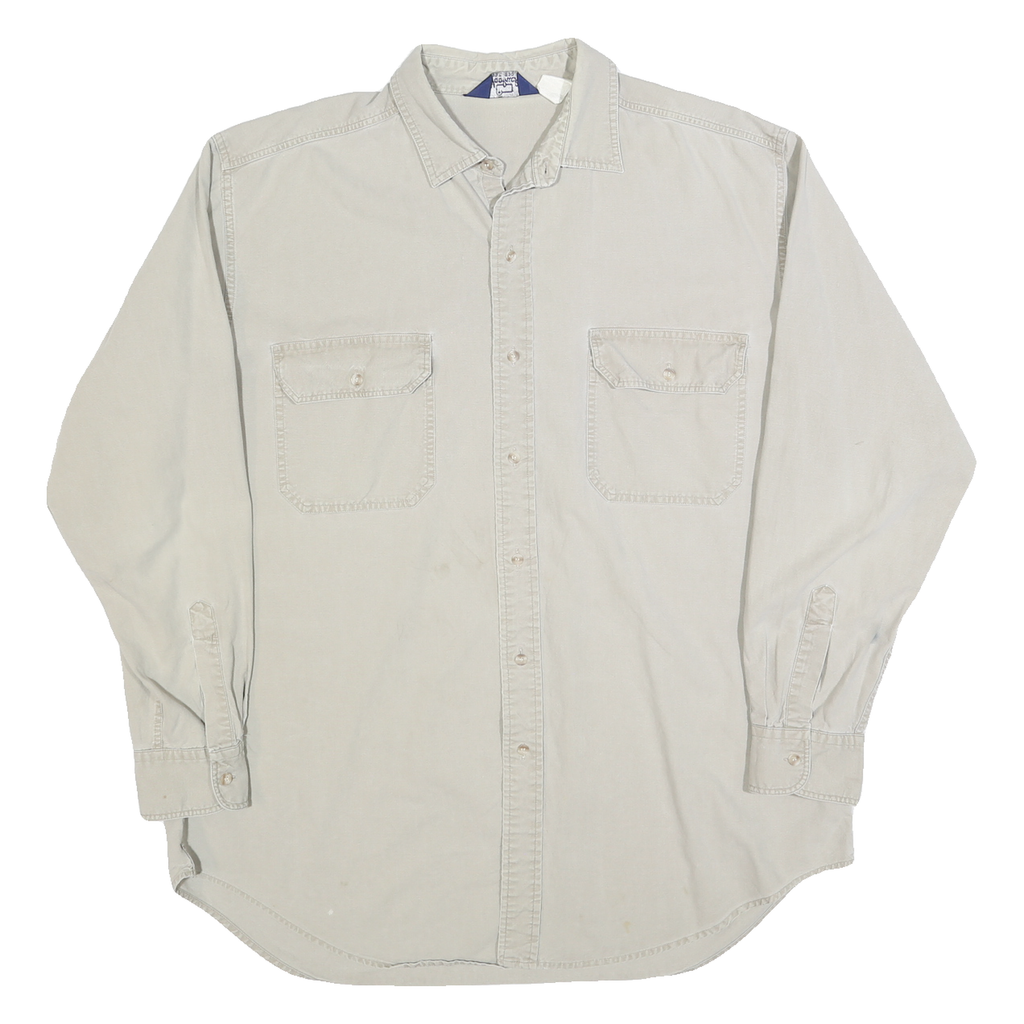 WOOLRICH Mens Beige Cotton Blend Casual Shirt XL Button Pocket Detail