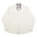 WRANGLER Mens White Cotton Blend Casual Shirt L Long Sleeve Button Up