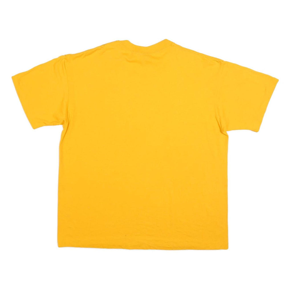 PLATINUM PLUS Mens Yellow Minnareg Veterans Association Graphic T-Shirt XL Crew