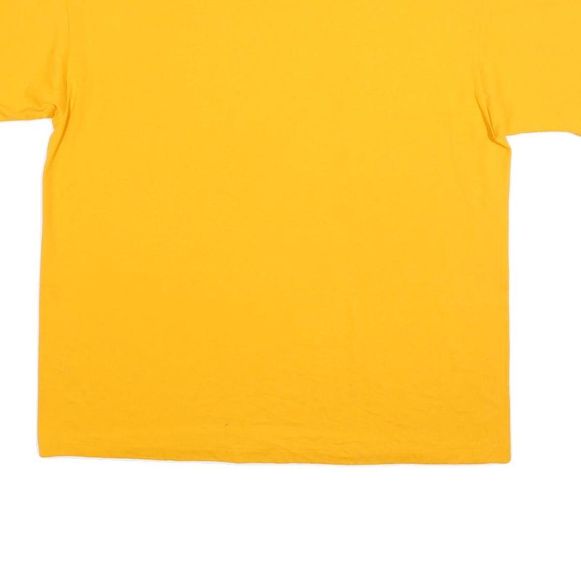 PLATINUM PLUS Mens Yellow Minnareg Veterans Association Graphic T-Shirt XL Crew