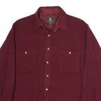 HIGH SIERRA Mens Maroon Plain Cotton Shirt L Long Sleeve Button Pocket