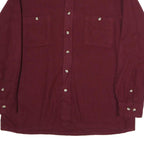 HIGH SIERRA Mens Maroon Plain Cotton Shirt L Long Sleeve Button Pocket