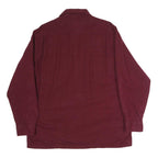 HIGH SIERRA Mens Maroon Plain Cotton Shirt L Long Sleeve Button Pocket