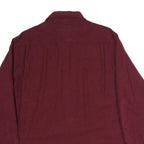 HIGH SIERRA Mens Maroon Plain Cotton Shirt L Long Sleeve Button Pocket
