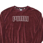 PUMA Womens Maroon Crew Neck M Velvet Effect Sweatshirt Pullover