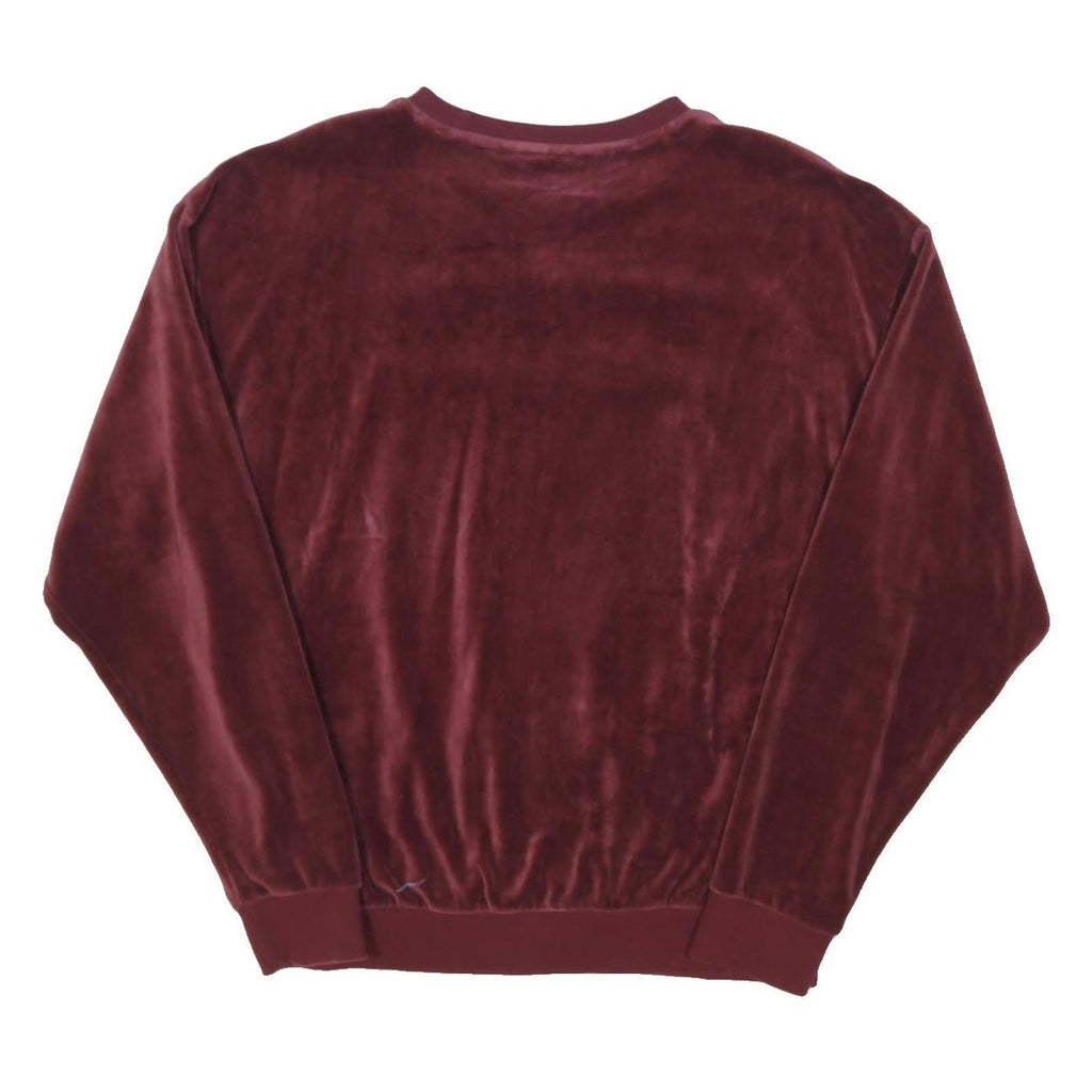 PUMA Womens Maroon Crew Neck M Velvet Effect Sweatshirt Pullover