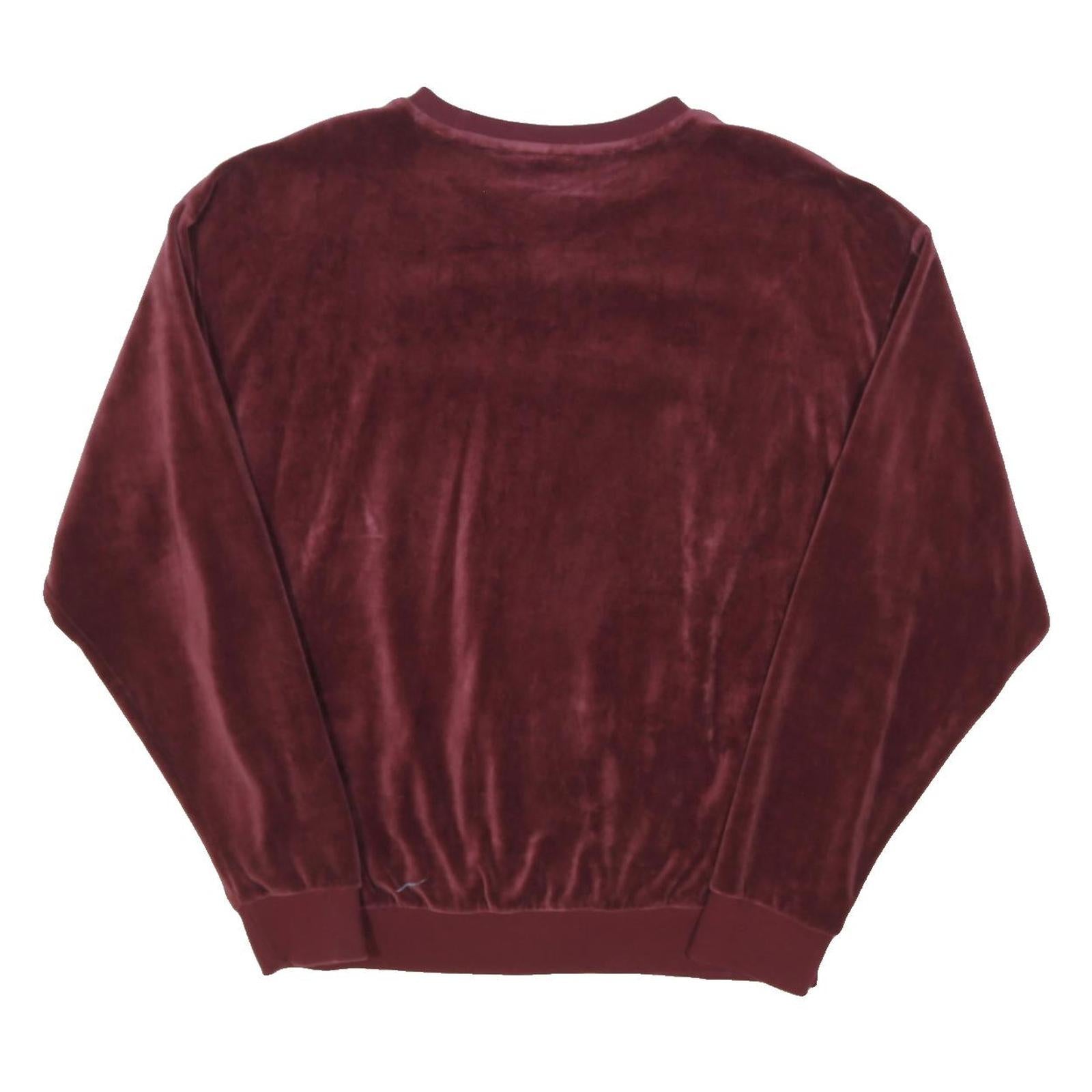 PUMA Womens Maroon Crew Neck M Velvet Effect Sweatshirt Pullover