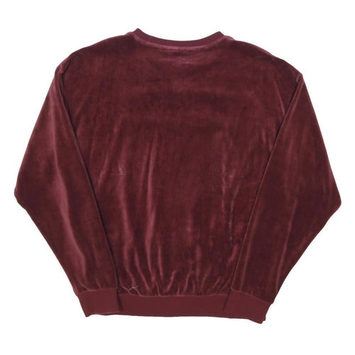 PUMA Womens Maroon Crew Neck M Velvet Effect Sweatshirt Pullover