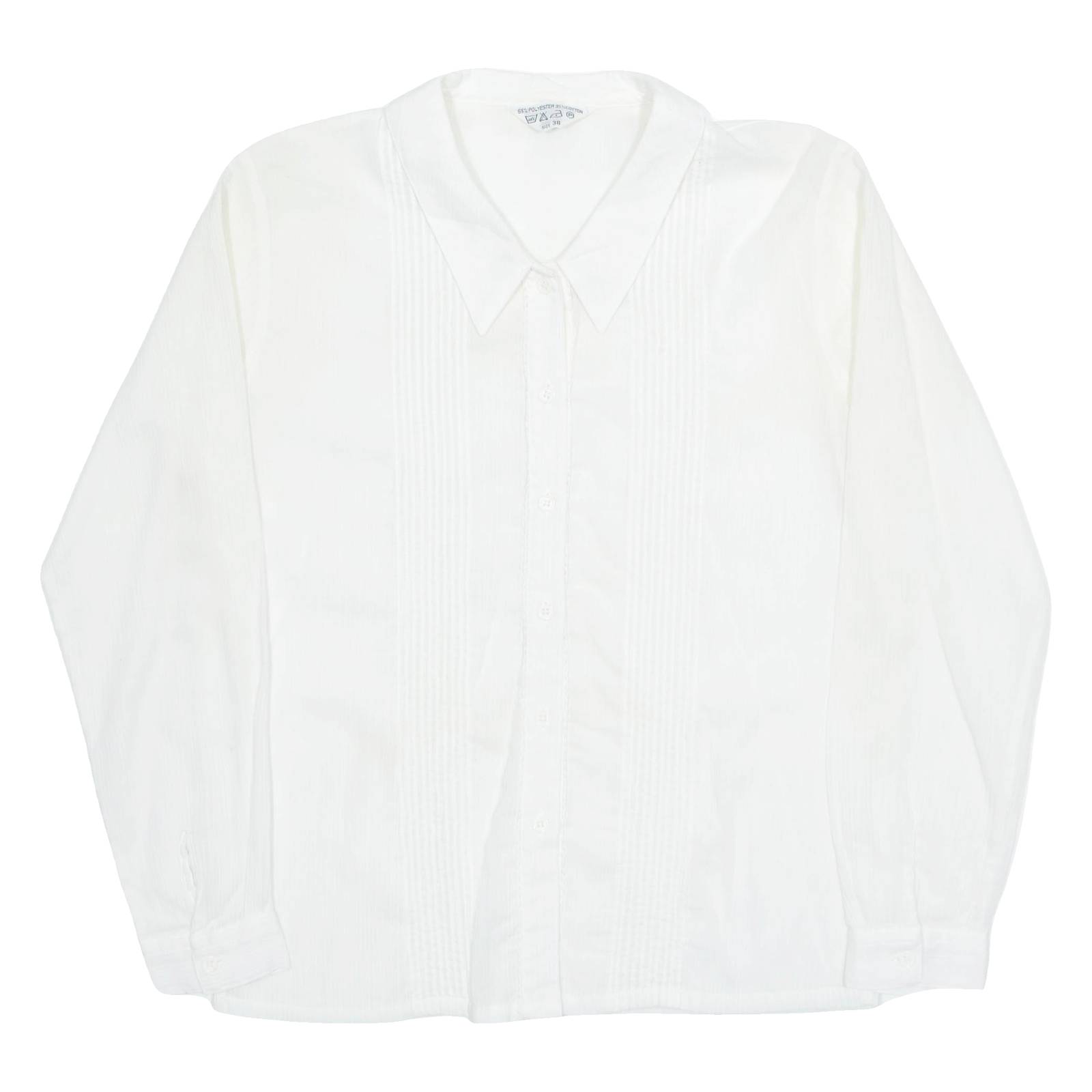 Womens Shirt White Collared Long Sleeve M