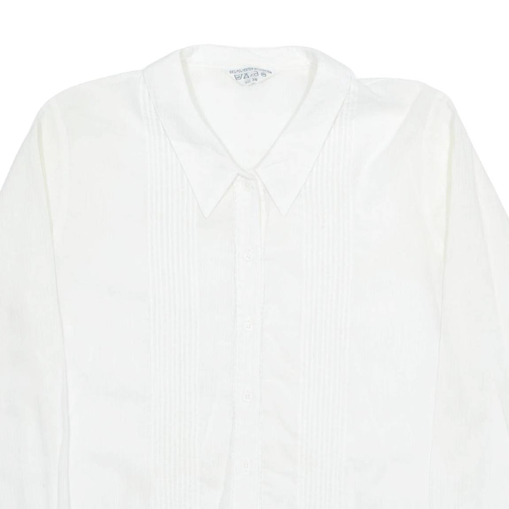 Womens Shirt White Collared Long Sleeve M