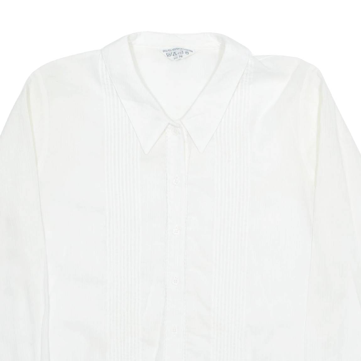 Womens Shirt White Collared Long Sleeve M