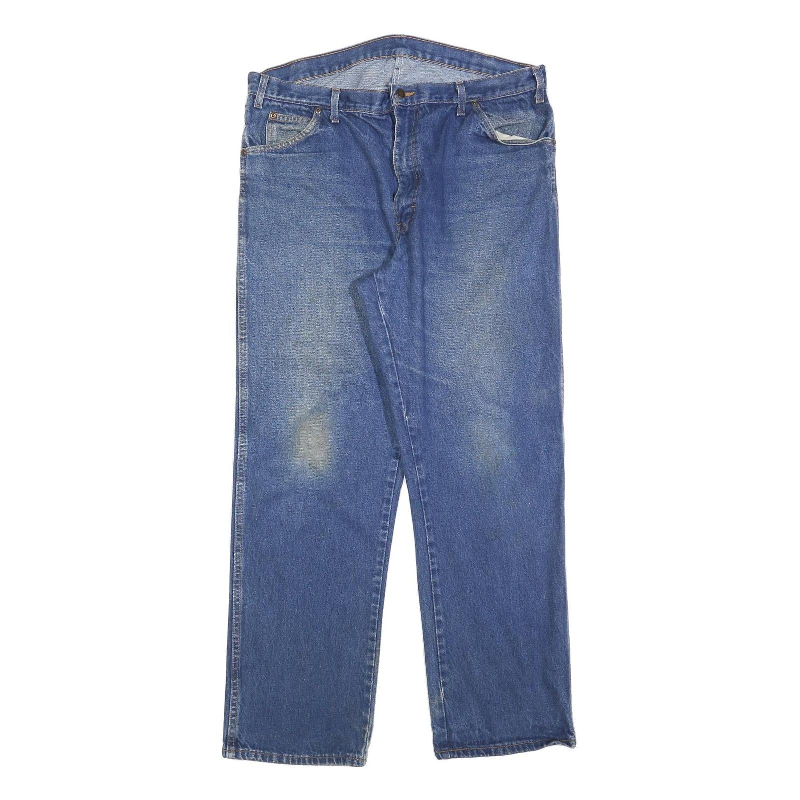 DICKIES Mens Jeans Blue Relaxed Straight Denim Medium W40 L32 Zip Casual