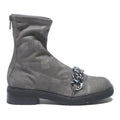 CHARLES & KEITH Womens Ankle Boots Grey Cotton Blend UK 3 Chain Detail Stylish