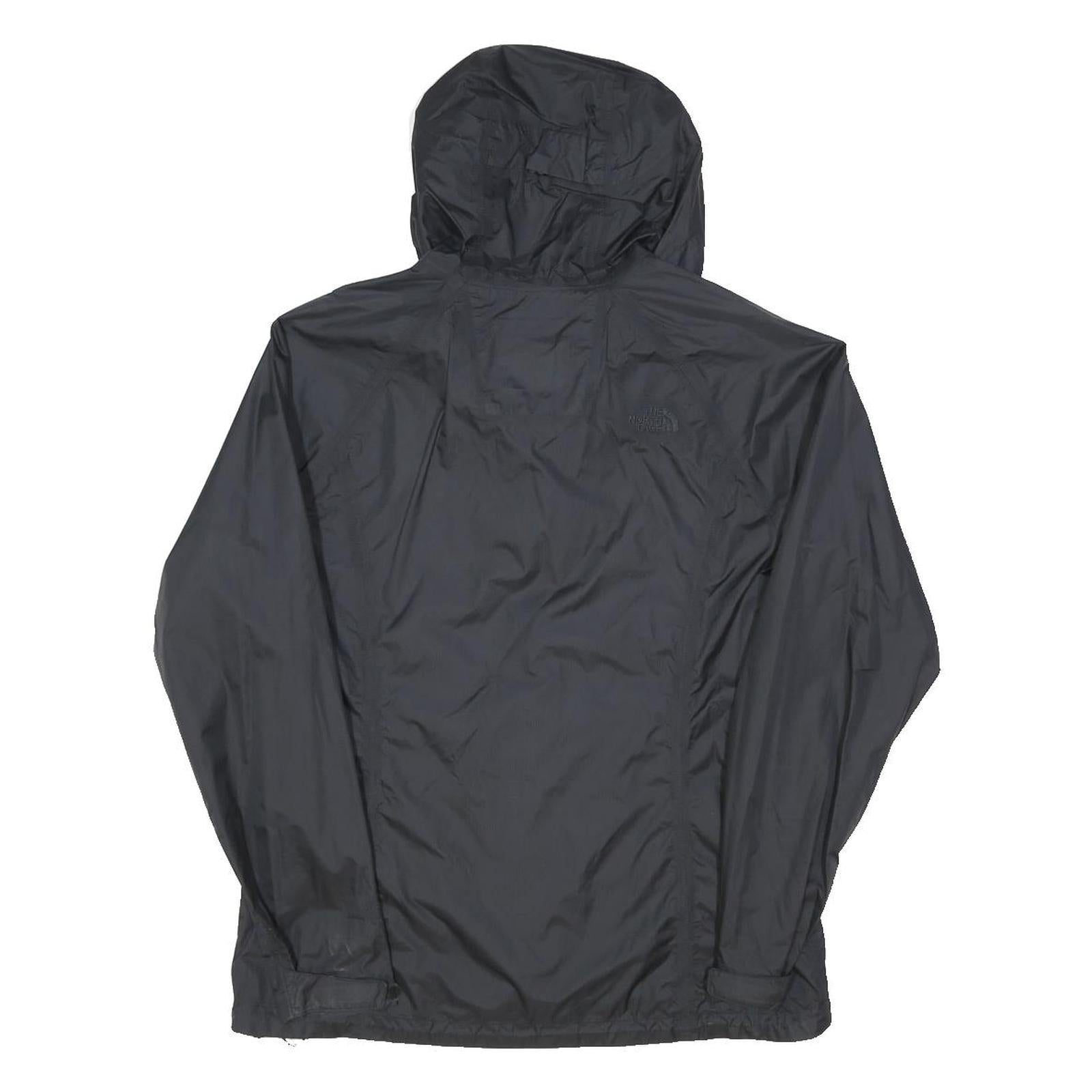 THE NORTH FACE Womens Black Outdoor Jacket L Polyester Blend Zip Hooded Plain