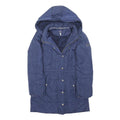 JOULES Girls Navy Blue Puffer Jacket 11Y Polyester Blend Hooded Zip Casual